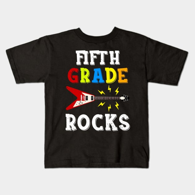 Fifth Grade Rocks Teacher Student Kid Back To School Kids T-Shirt by hardyhtud